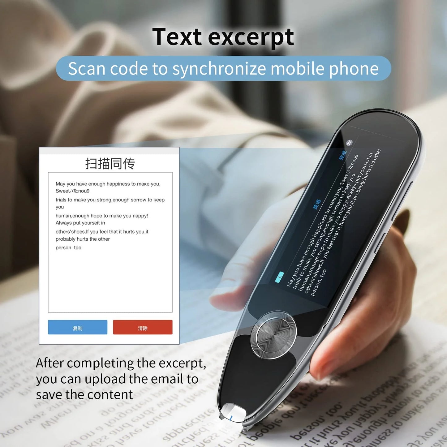 Language Translator Device for Dyslexia,Reader Pen Translation Scanner Dictionary Pen- AI Voice & Camera Translators -Real-Time All Foreign Languages Travel & Business,Learning,Meeting