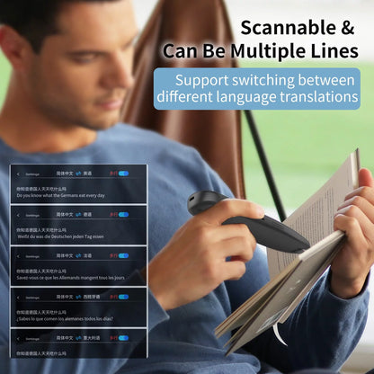 Language Translator Device for Dyslexia,Reader Pen Translation Scanner Dictionary Pen- AI Voice & Camera Translators -Real-Time All Foreign Languages Travel & Business,Learning,Meeting
