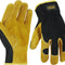 Men Leather Gardening Gloves, Utility Work Gloves for Mechanics, Construction, Driver, Dexterity Breathable Design