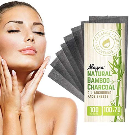 Oil Blotting Sheets for Face Natural Bamboo Charcoal Blotting Paper for Oily Skin Oil Absorbing Tissues Beauty Blotters Remove Excess Shine Organic Blot Papers for Make Upfacial & Skin Care 3 Pack