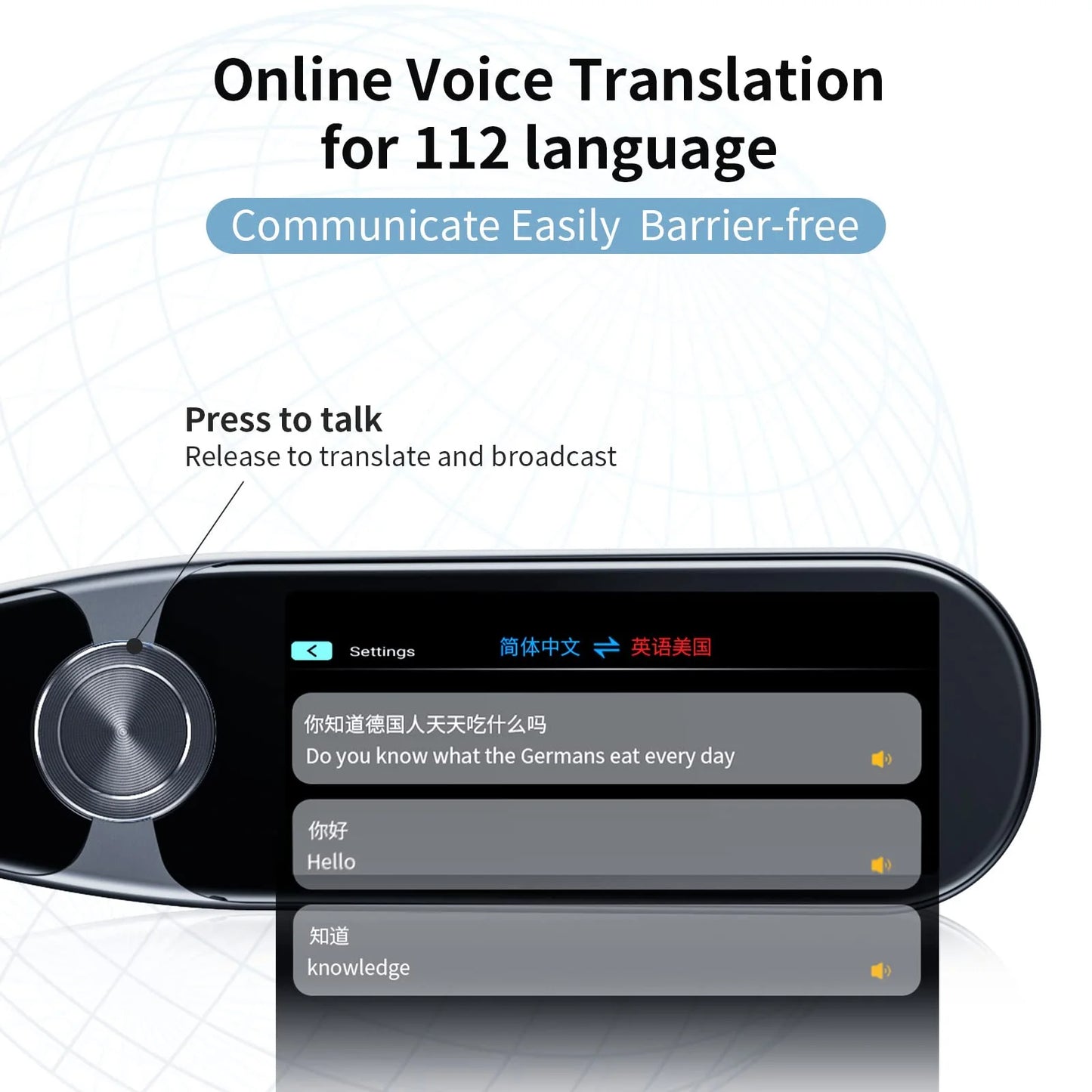 Language Translator Device for Dyslexia,Reader Pen Translation Scanner Dictionary Pen- AI Voice & Camera Translators -Real-Time All Foreign Languages Travel & Business,Learning,Meeting